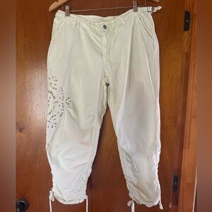 Da-Nang Beige Trousers with Embroidery